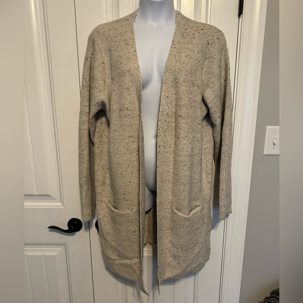 NWT Old Navy Beige Marled Open Front Long Cardigan Size XXL